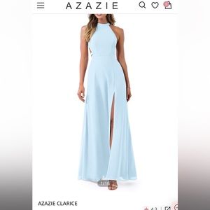 Azazie Clarice Sky Blue Bridesmaid Dress Size:14